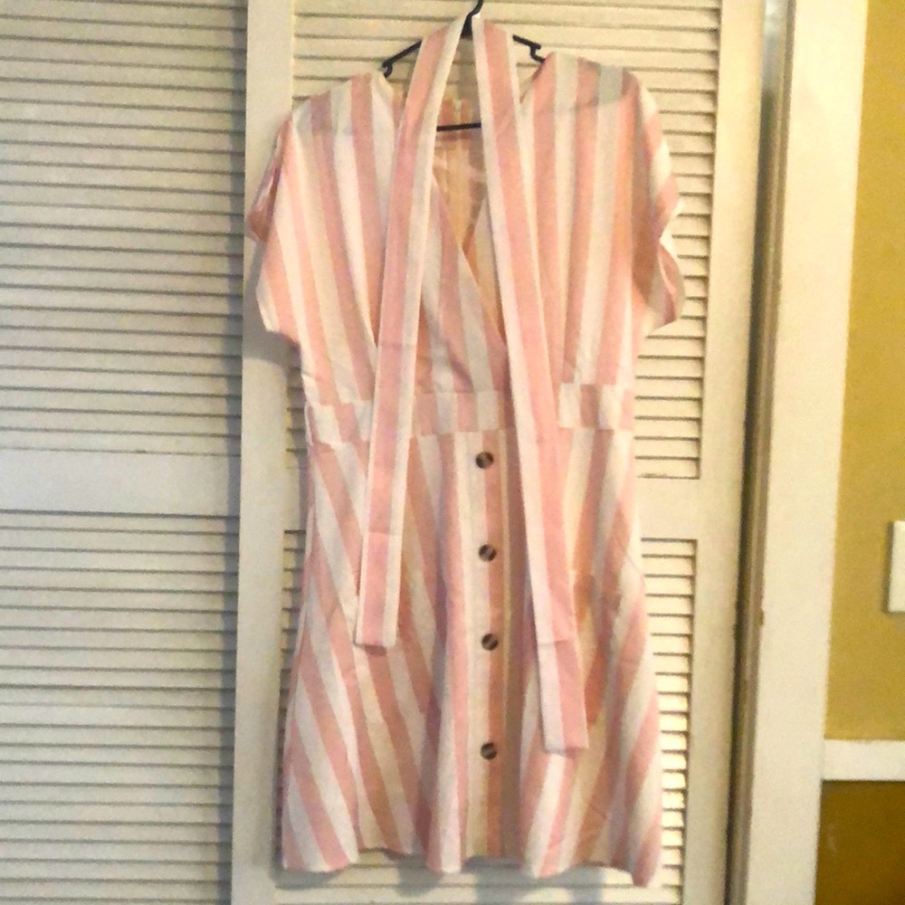 Pink and white stripes dress. Worn once.